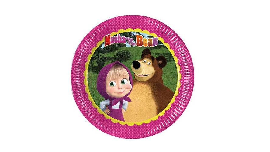 FESTA MASHA PRATO PAPEL 8PCS 23CM 1