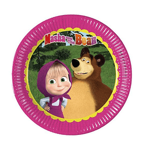 FESTA MASHA PRATO PAPEL 8PCS 23CM