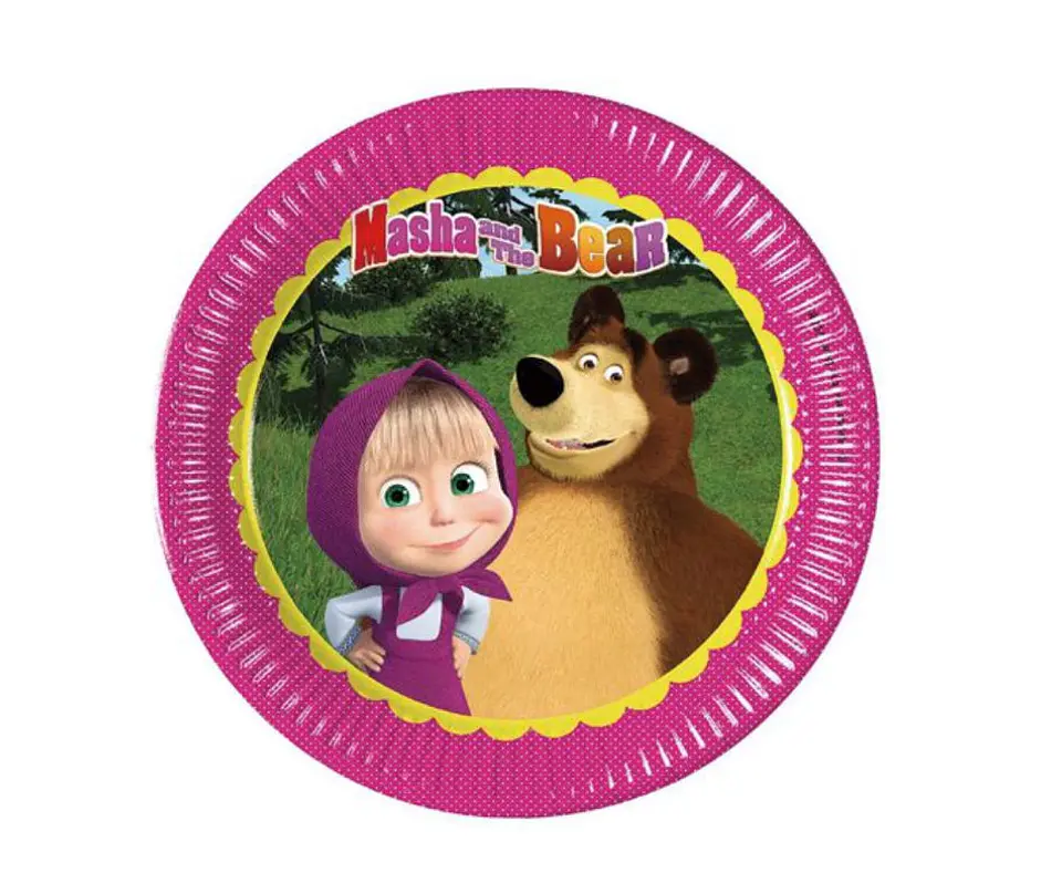 Festa Masha prato de papel 8pcs 23cm 1