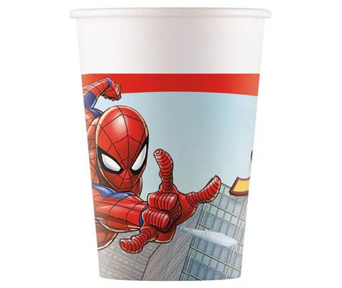 Festa Homem Aranha copo de papel 8pcs 200ml
