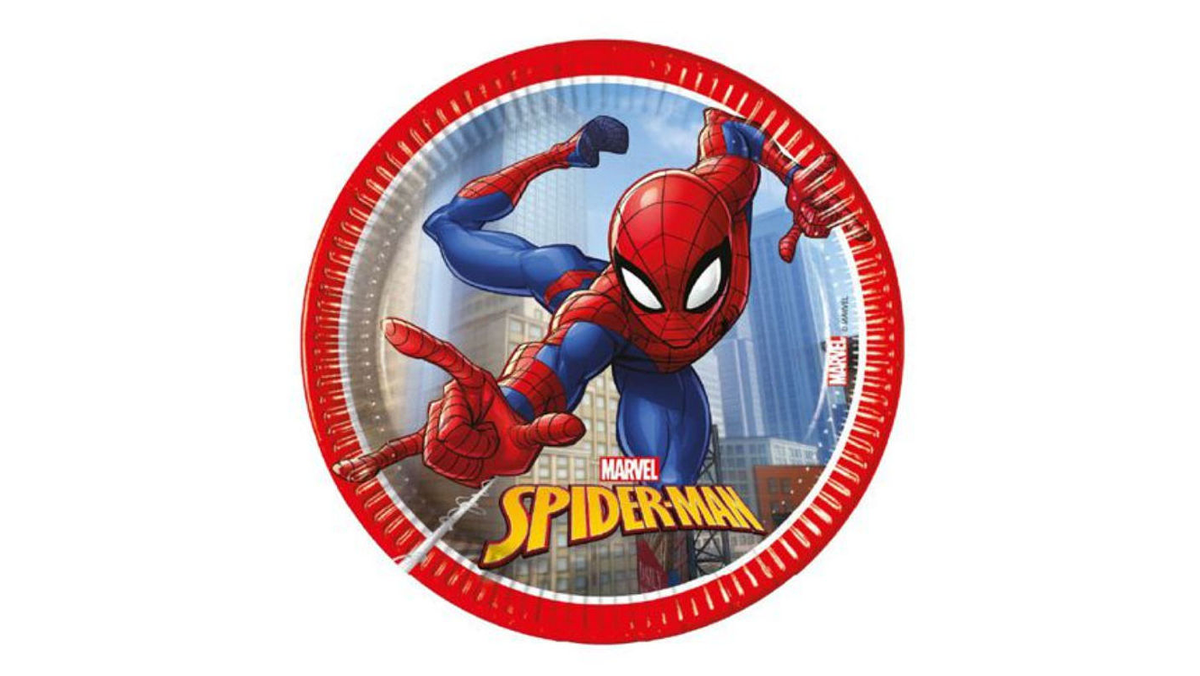 FESTA HOMEM ARANHA PRATO PAPEL 8PCS 20CM 1
