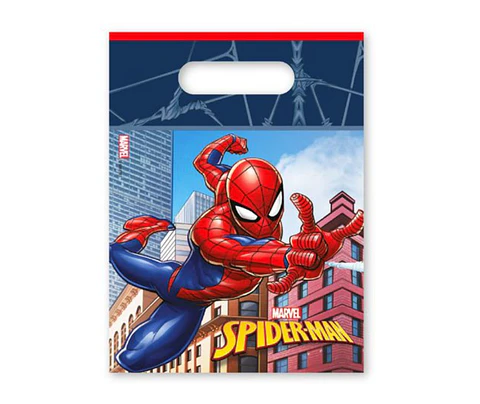 Festa Homem Aranha saco plastico 6pcs 16.5x23cm