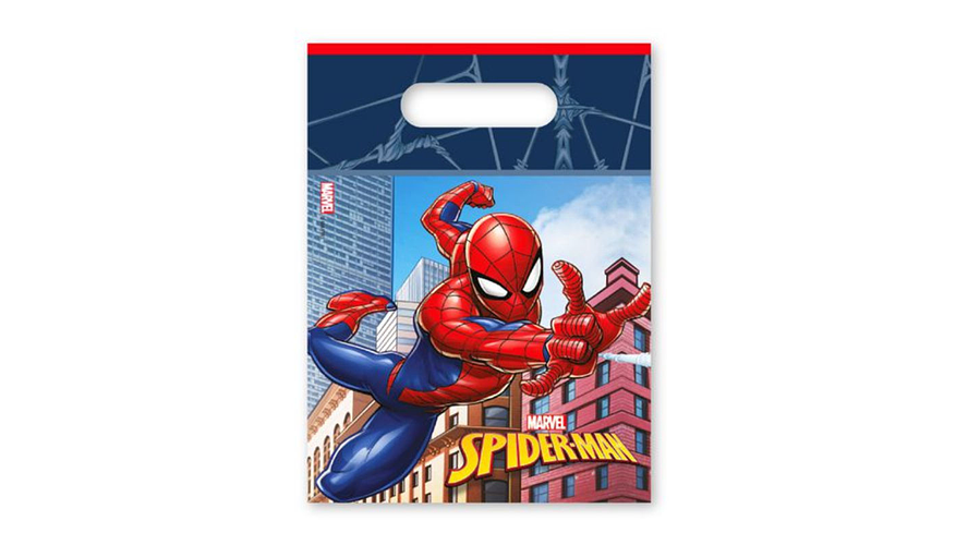 FESTA HOMEM ARANHA SACO PLASTICO 6PCS 16.5X23CM 1