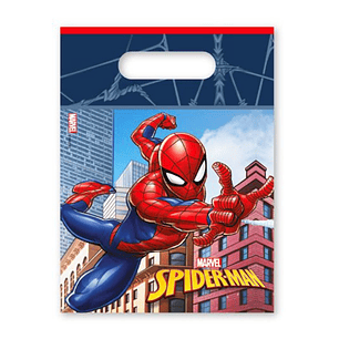 FESTA HOMEM ARANHA SACO PLASTICO 6PCS 16.5X23CM