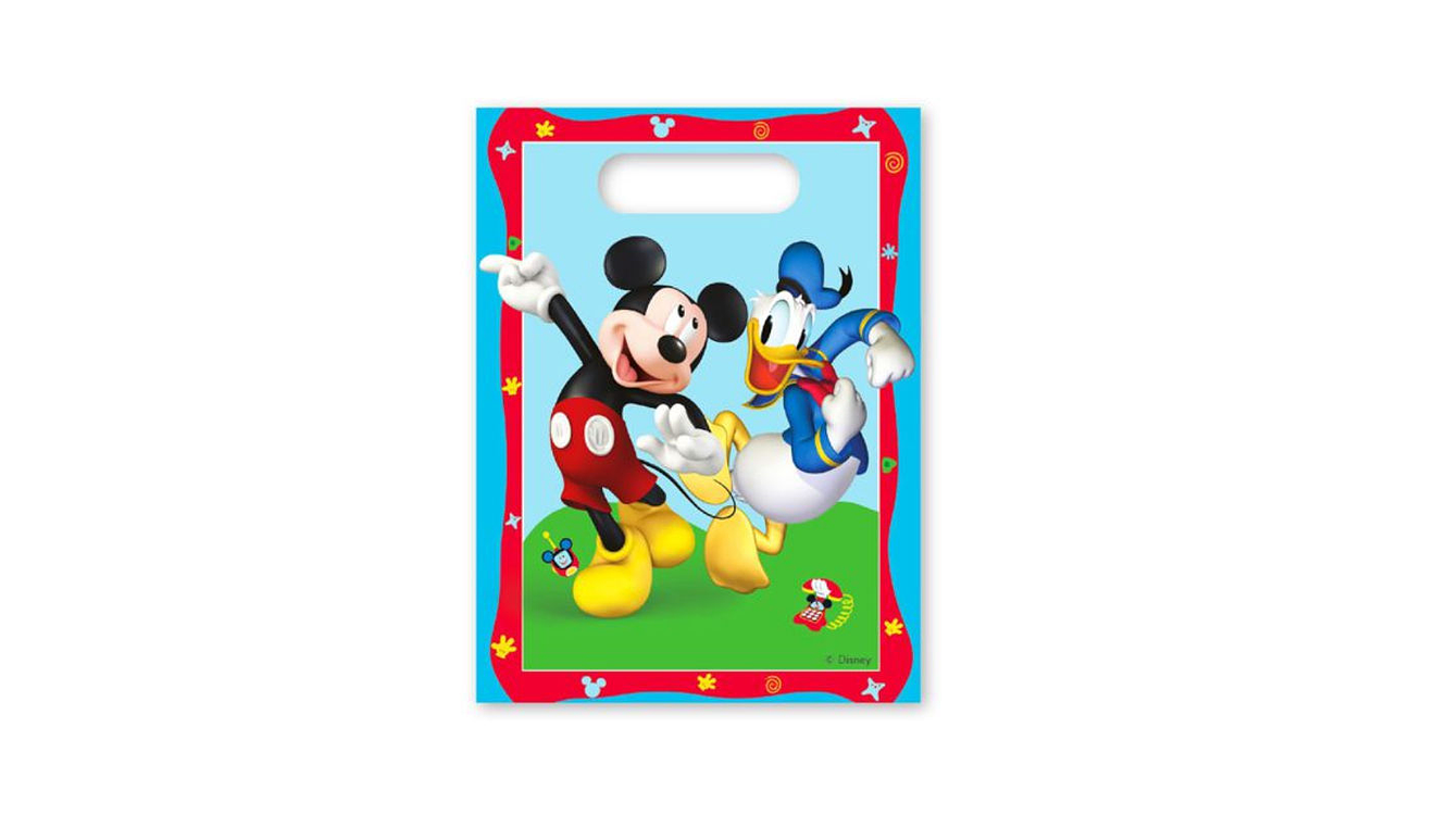 FESTA MICKEY SACO PLASTICO 6PCS 16.5X23CM 1