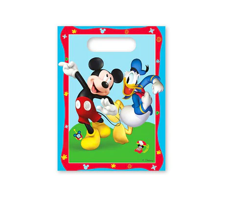 Festa Mickey saco plastico 6pcs 16.5x23cm