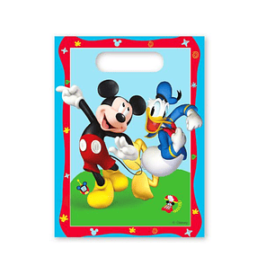 FESTA MICKEY SACO PLASTICO 6PCS 16.5X23CM