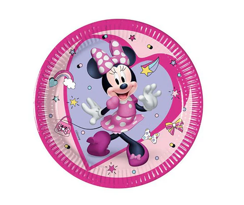 Festa Minnie prato de papel 8pcs 20cm