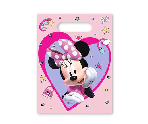 Festa Minnie saco plastico 6pcs 16.5x23cm