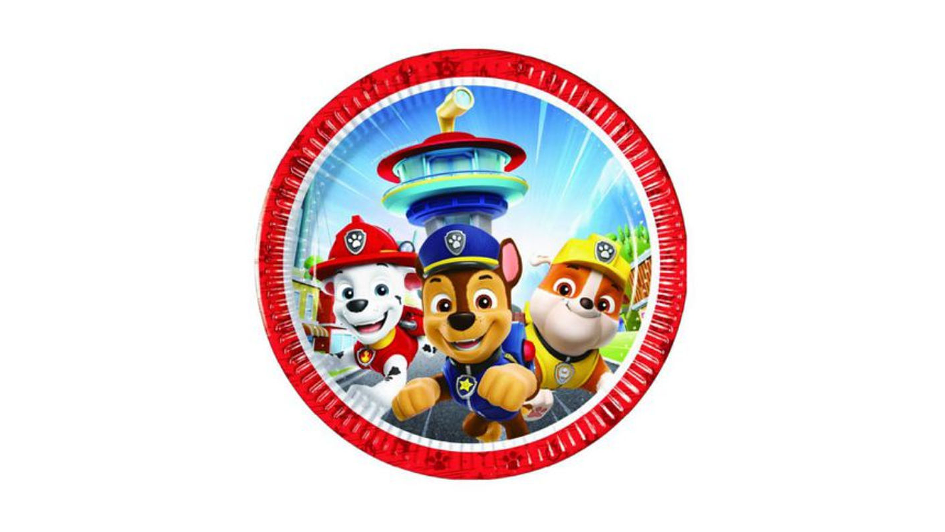 FESTA PAW PATROL PRATO PAPEL 8PCS 20CM 1