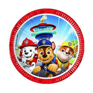 FESTA PAW PATROL PRATO PAPEL 8PCS 20CM