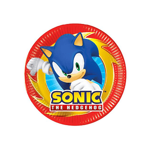 FESTA SONIC PRATO PAPEL 8PCS 20CM