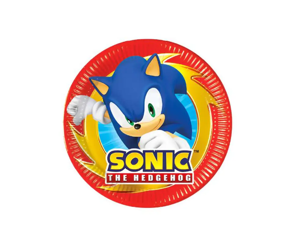 Festa Sonic prato de papel 8pcs 20cm 1