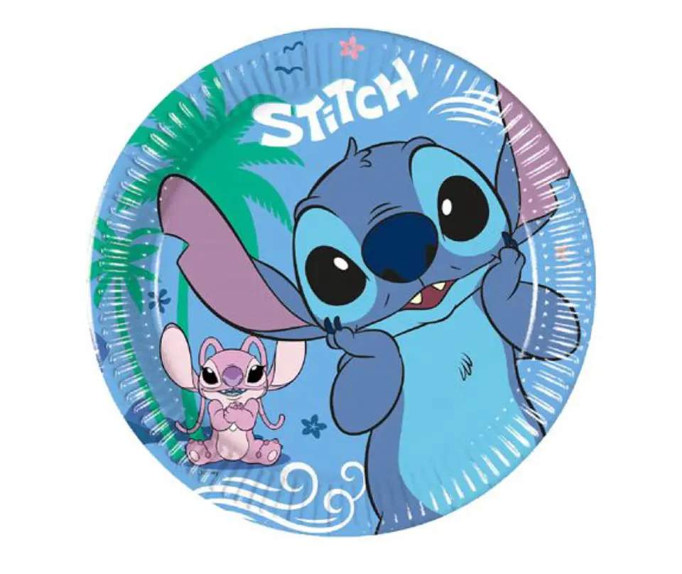 Festa Stitch prato de papel 8pcs 20cm 1