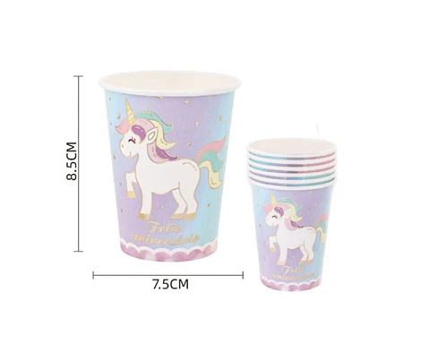 Festa Unicornio copo de papel 6pcs 250ml
