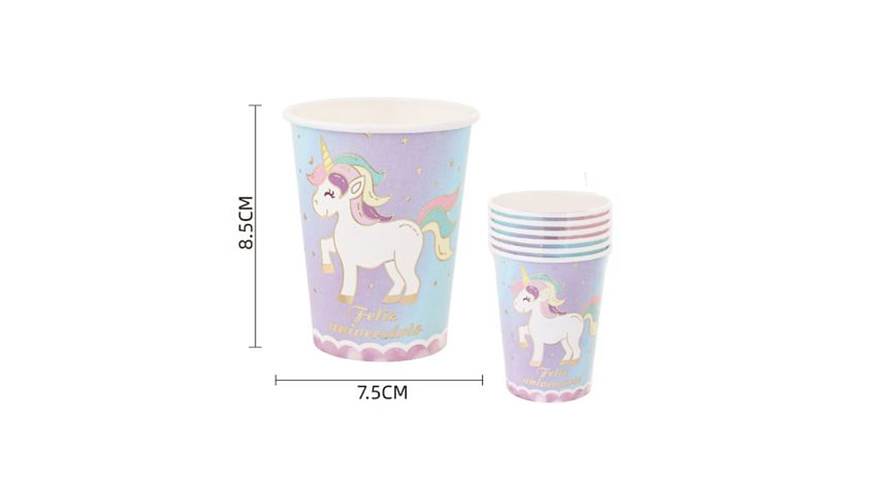 FESTA UNICORNIO COPO PAPEL 6PCS 250ML 1
