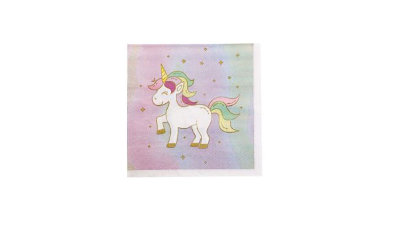 FESTA UNICORNIO GUARDANAPOS 16PCS 33X33CM 1