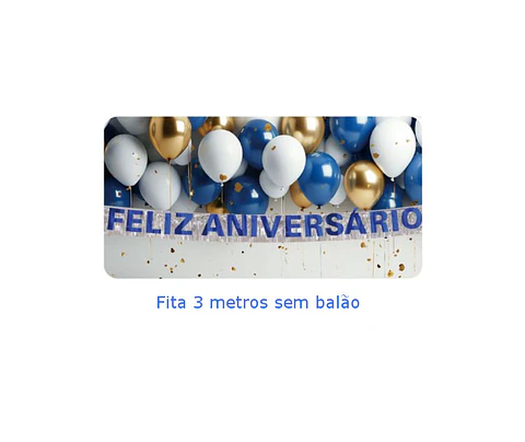Cortina bandeira festa azul feliz aniversario 3mx20cm