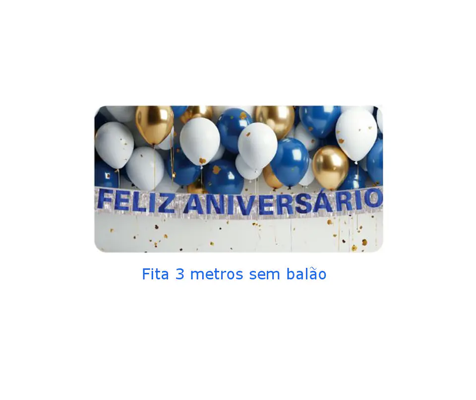 Cortina bandeira festa azul feliz aniversario 3mx20cm 1