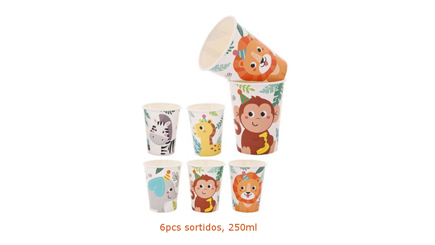 FESTA ANIMAIS COPO PAPEL 6PCS 250ML 1