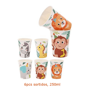 FESTA ANIMAIS COPO PAPEL 6PCS 250ML