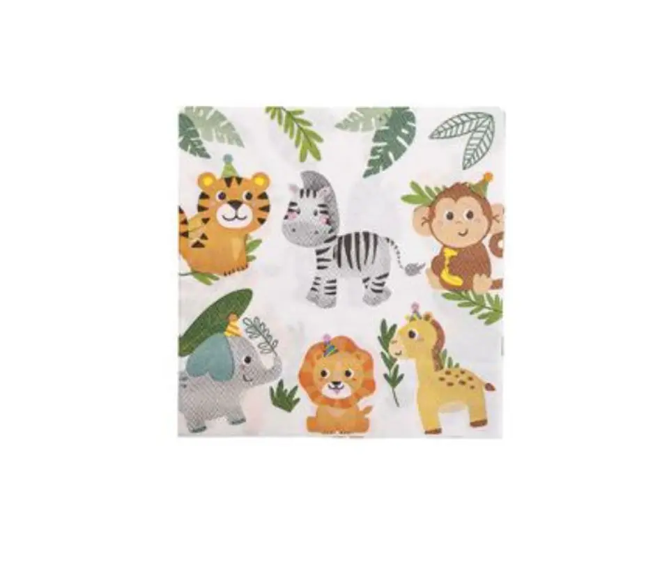 Festa Animais guardanapos de papel 16pcs 33x33cm 1