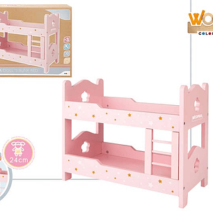 CAMA MADEIRA PARA BONECA 31X16X26CM +3A REF.49364