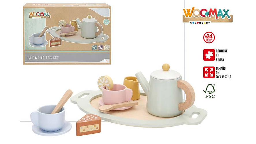 BRINQUEDO SERVICO DE CHA MADEIRA 11PCS +24M REF.39243 1