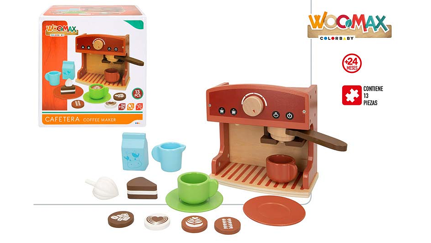 BRINQUEDO SERVICO DE CAFE EM MADEIRA 13PCS +24M REF.47599 1