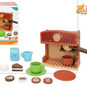 BRINQUEDO SERVICO DE CAFE EM MADEIRA 13PCS +24M REF.47599