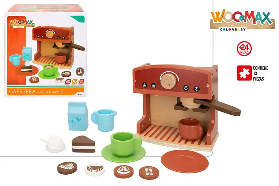 Brinquedo servico de cafe em madeira 13pcs +24M ref.47599 1