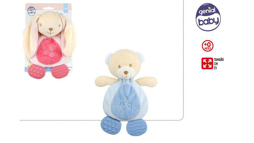 PELUCHE PARA BEBE +0M 21CM COM MORDEDOR REF.34013 1