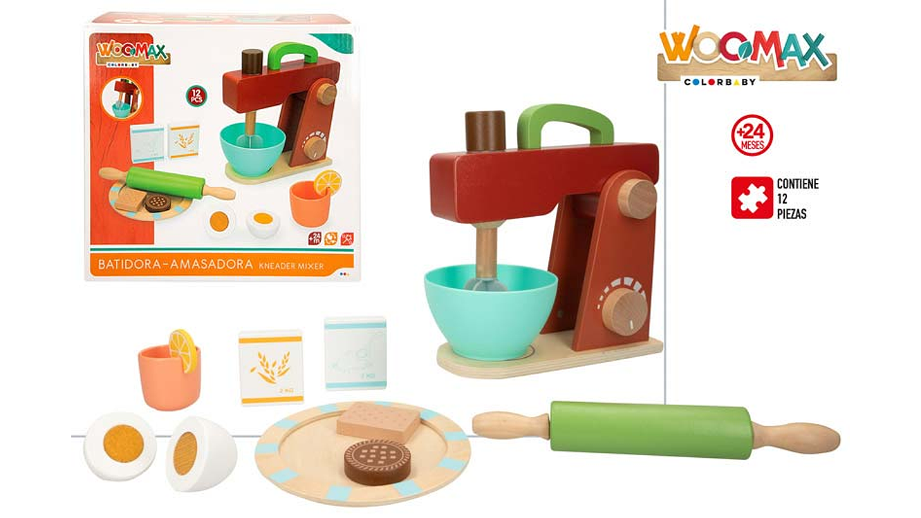 Brinquedo batidora em madeira 12pcs +24m ref.47600 1