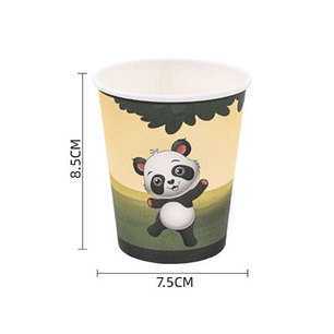 Festa panda copo papel 6pcs 250ml