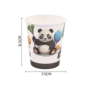 Festa panda copo papel 6pcs 250ml