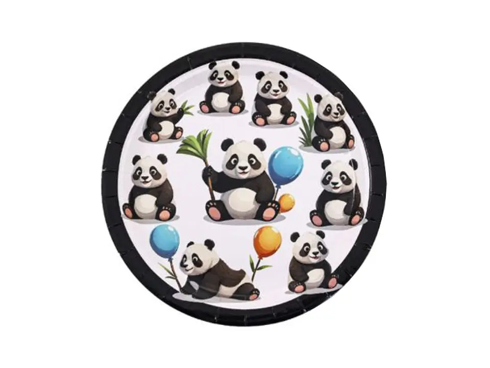 Festa Panda prato de papel 6pcs 18cm 1