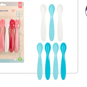 Colher plastico para bebe 7pcs +6m ref.71369