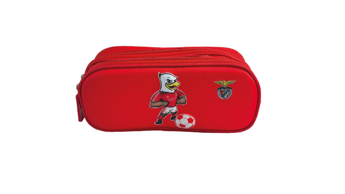 Estojo lápis Benfica 3D duplo fecho 1