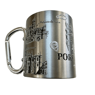Caneca inox Portugal 220ml cor Prateada