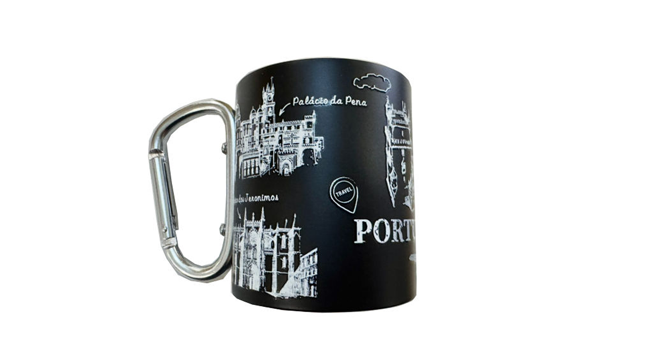 Caneca inox Portugal 220ml cor Preto 1