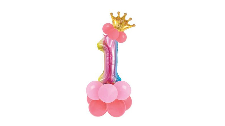 Conjunto de balão número 1 e balões coloridos 19pcs com 120cm de altura total em conjunto 1