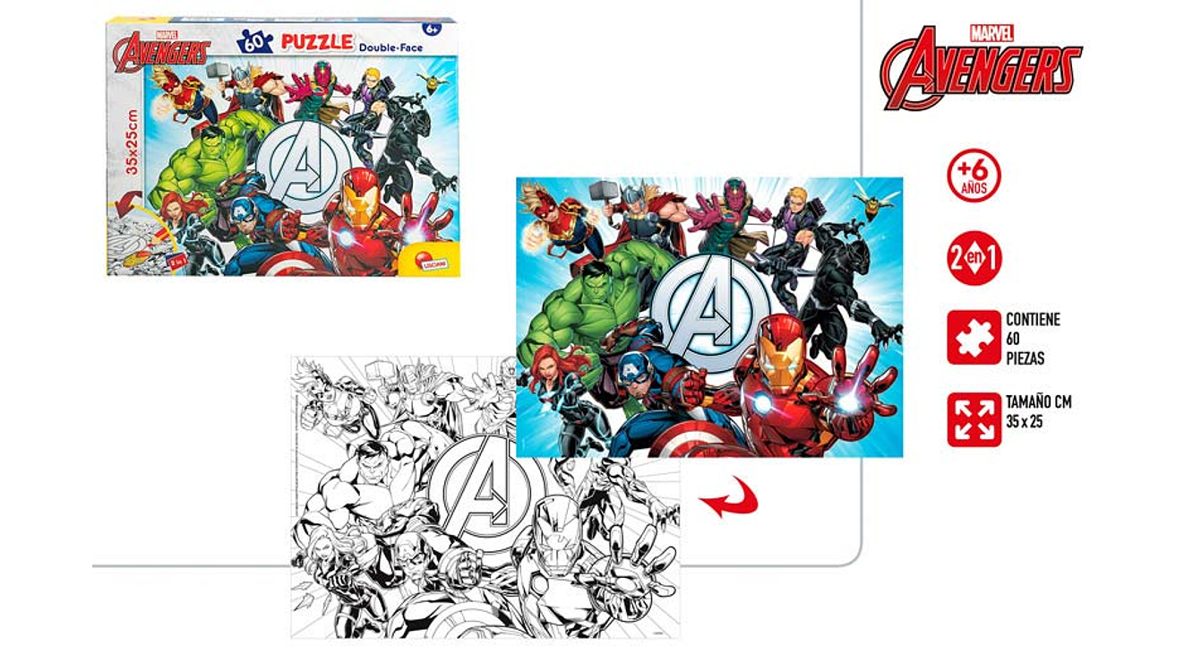 Puzzle avengers 60pcs 35x25cm +6a ref.99658 ref.47220 1