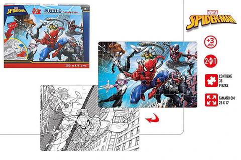 Puzzle Homem Aranha 35pcs 25x17cm +3A