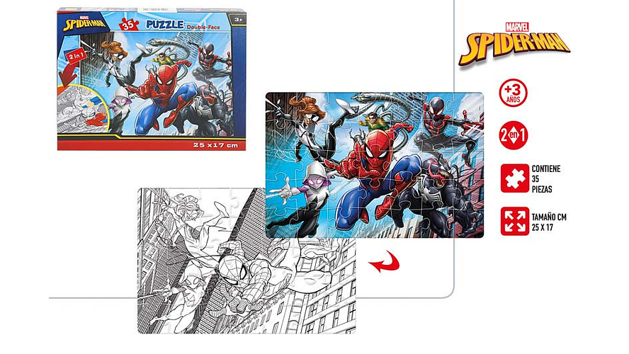 Puzzle homem aranha 35pcs 25x17cm +3a ref.108312 ref.77809 1