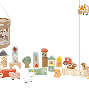 Brinquedo bloco puzzle madeira 36pcs +18m ref.33069