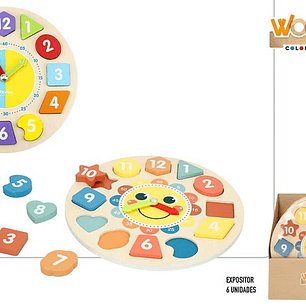 Brinquedo relogio madeira +24m ref.33073