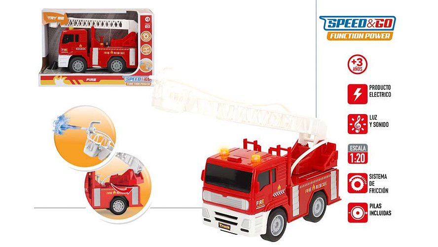 Brinquedo carro bombeiro scale 1:20 +3a ref.39667 1