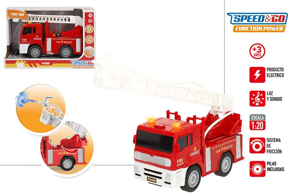 Brinquedo carro bombeiro scale 1:20 +3A ref.39667 1
