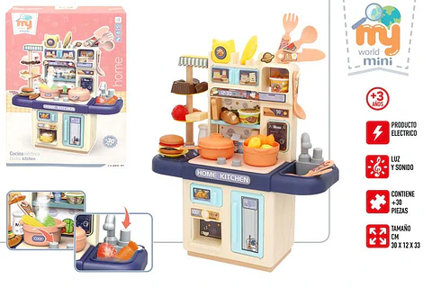 Brinquedo cozinha 30pcs +3A 30x12x33cm ref.39571