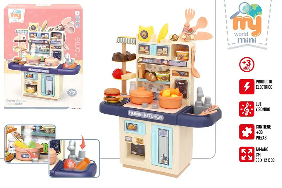 Brinquedo cozinha 30pcs +3A 30x12x33cm ref.39571 1